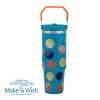 Θερμός tumbler ανοξείδωτο με καλαμάκι "We Care", Color Dots 900ml - NAVA Θερμός tumbler ανοξείδωτο με καλαμάκι "We Care", Color Dots 900ml - NAVA