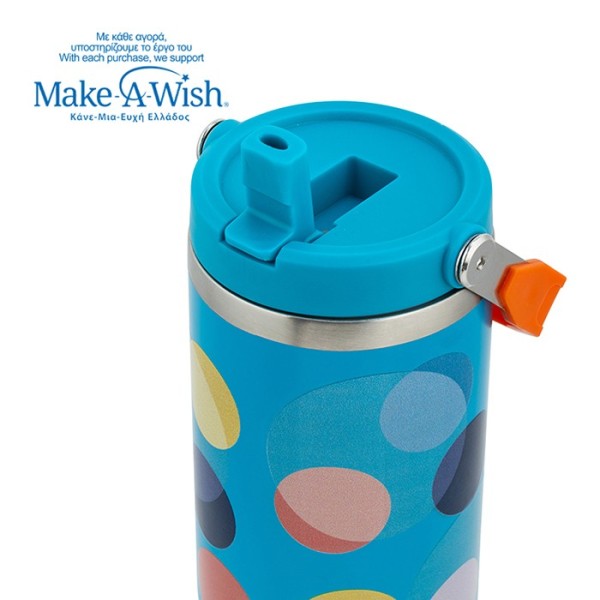 Θερμός tumbler ανοξείδωτο με καλαμάκι "We Care", Color Dots 900ml - NAVA Θερμός tumbler ανοξείδωτο με καλαμάκι "We Care", Color Dots 900ml - NAVA