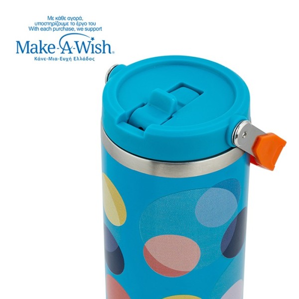 Θερμός tumbler ανοξείδωτο με καλαμάκι "We Care", Color Dots 900ml - NAVA Θερμός tumbler ανοξείδωτο με καλαμάκι "We Care", Color Dots 900ml - NAVA
