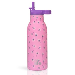 Pink Dandellion Thermos 550ml  Με Εσωτερικό Καλαμάκι - Eco Life