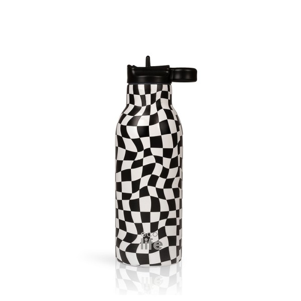Black & White Thermos 550ml | Με Εσωτερικό Καλαμάκι - Eco Life