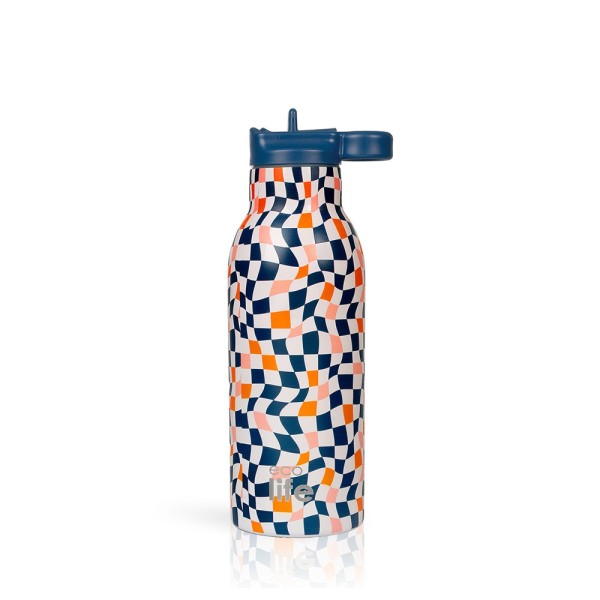 Color Squares Thermos 550ml | Με Εσωτερικό Καλαμάκι - Eco Life