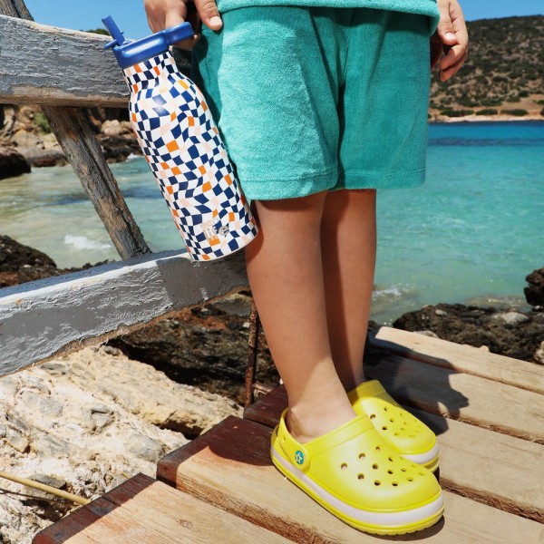 Color Squares Thermos 550ml | Με Εσωτερικό Καλαμάκι - Eco Life