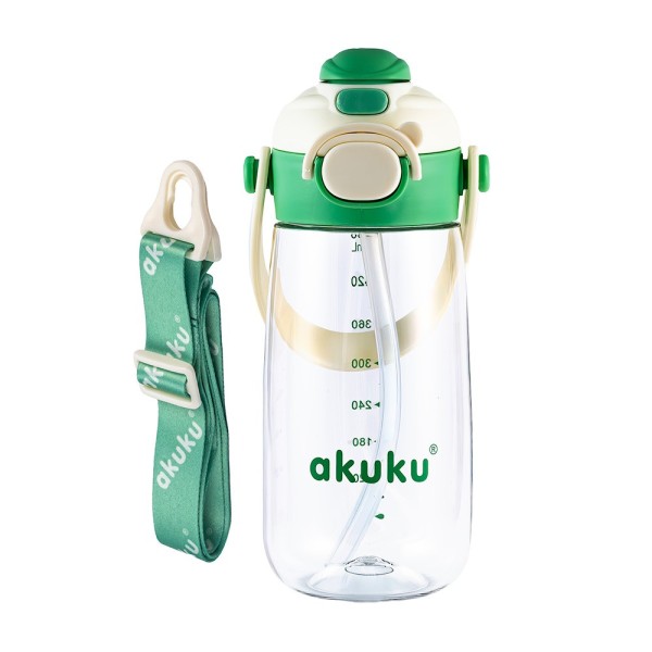 Παγούρι Tritan Nερού 480 ml Mε Kαλαμάκι πράσινο - AKUKU