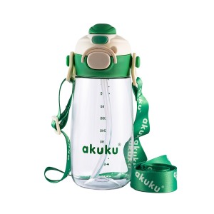 Παγούρι Tritan Nερού 480 ml Mε Kαλαμάκι πράσινο - AKUKU