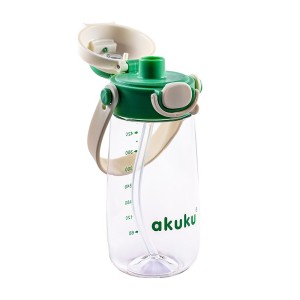 Παγούρι Tritan Nερού 480 ml Mε Kαλαμάκι πράσινο - AKUKU