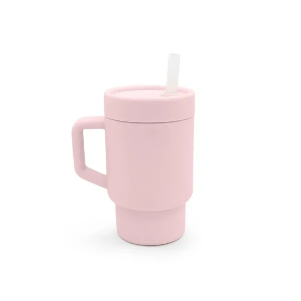 Παγούρι Σιλικόνης με Καλαμάκι Tumbler Ροζ