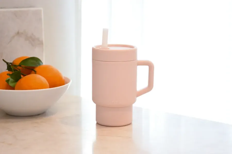 Παγούρι Σιλικόνης με Καλαμάκι Tumbler Ροζ