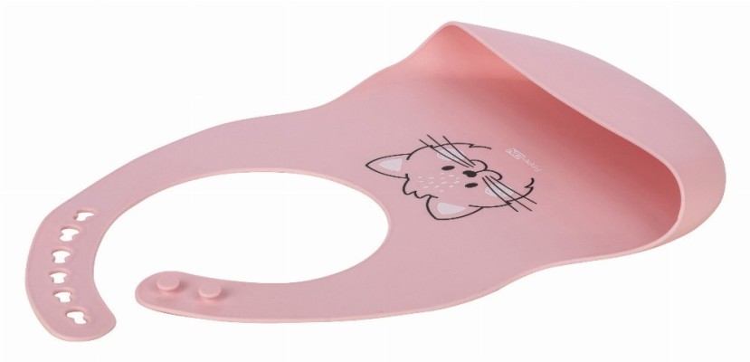 FREEON BIB SILICONE ANIMALS KITTY PINK