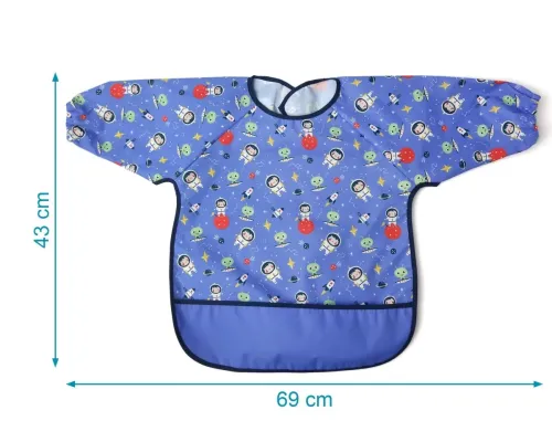 Αδιάβροχη Σαλιάρα-Ποδιά με Μανίκια Space