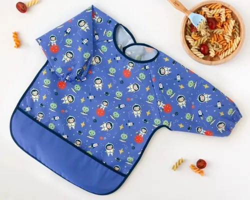 Αδιάβροχη Σαλιάρα-Ποδιά με Μανίκια Space