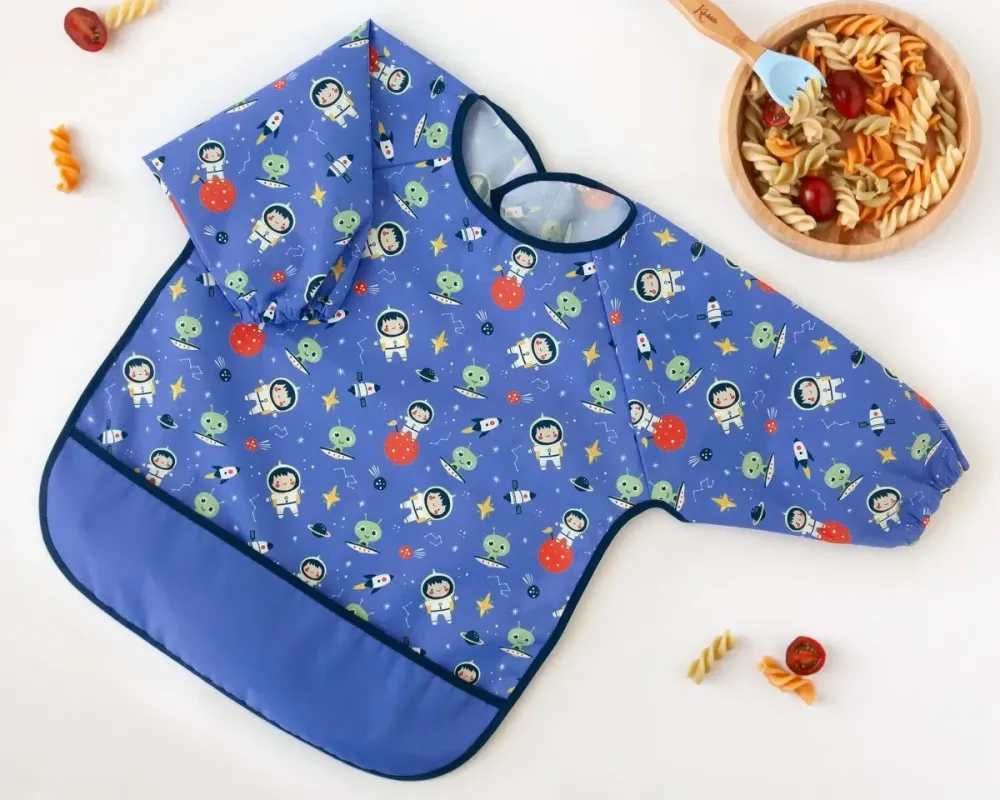 Αδιάβροχη Σαλιάρα-Ποδιά με Μανίκια Space