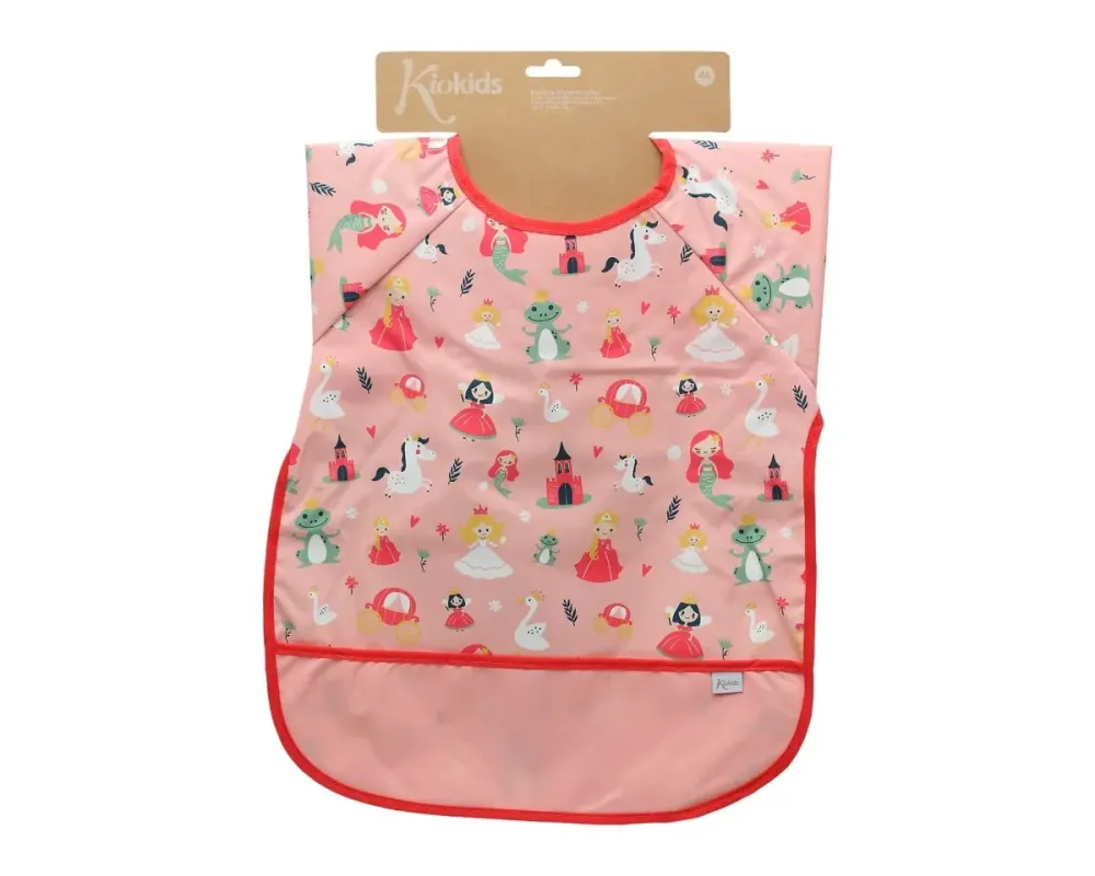 Αδιάβροχη Σαλιάρα-Ποδιά με Μανίκια Tales Ροζ