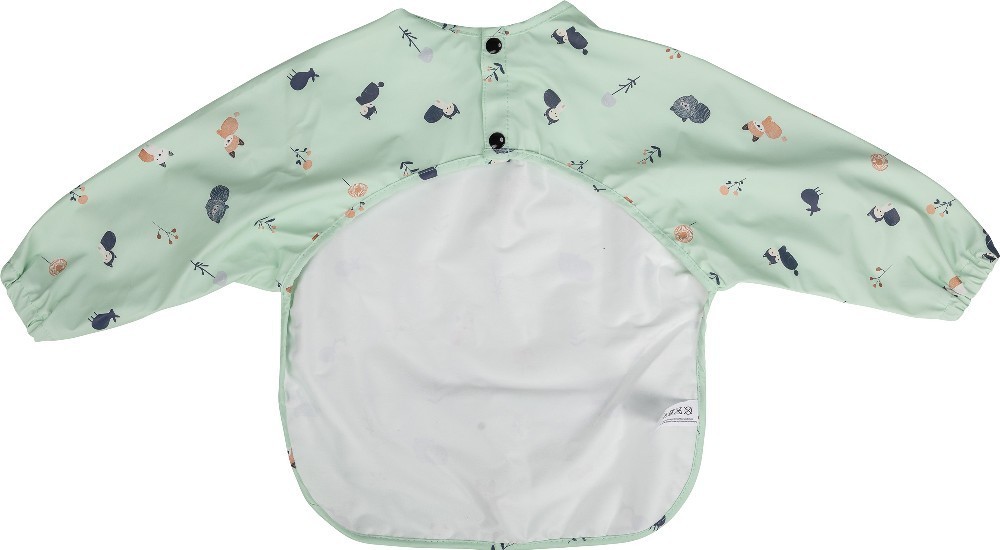 Αδιάβροχη ποδιά υφασμάτινη με μανίκια & τσέπη  Animal forest green