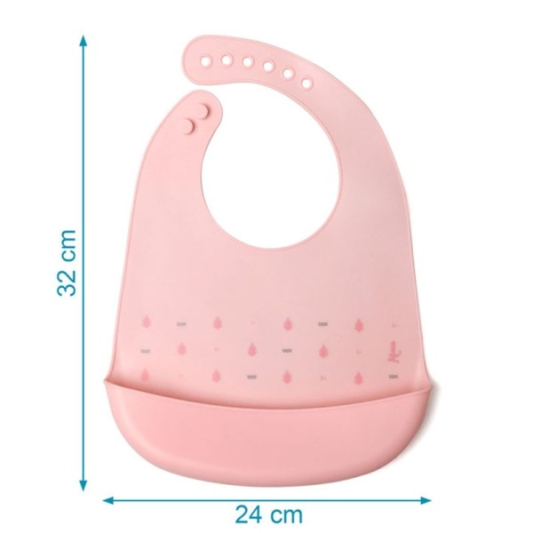 Σαλιάρα Σιλικόνης Petit Moments Ροζ