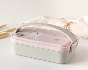 KIOKIDS ΤΑΠΕΡΑΚΙ ΦΑΓΗΤΟΥ INOX LOVELY BUNNY 550ml
