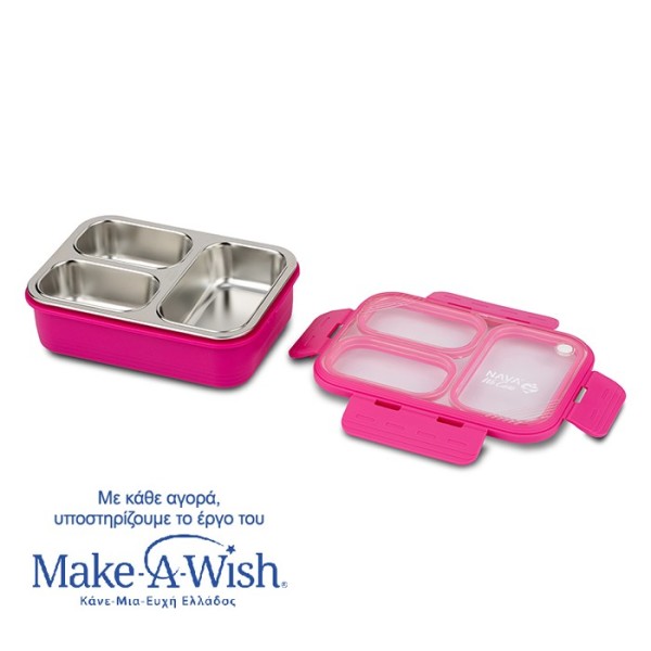 ΔΟΧΕΙΟ ΦΑΓΗΤΟΥ BENTO ΑΝΟΞΕΙΔΩΤΟ ΟΡΘΟΓΩΝΙΟ WE CARE MAGENTA 800ml - NAVA