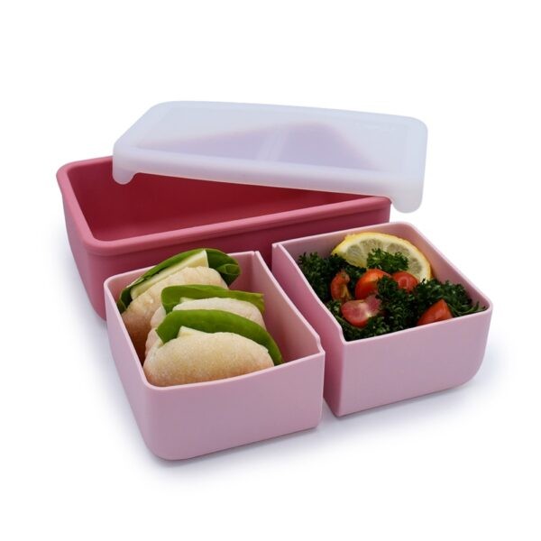 Melii – Bento Σιλικόνης 2 Θέσεων 700ml Blush/Berr