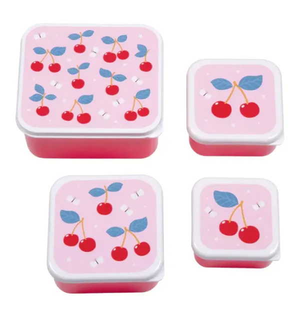Σετ 4 δοχεία φαγητού Lunch & Snack Box -Cherries