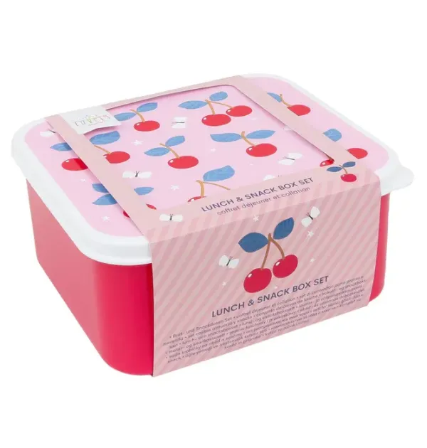 Σετ 4 δοχεία φαγητού Lunch & Snack Box -Cherries