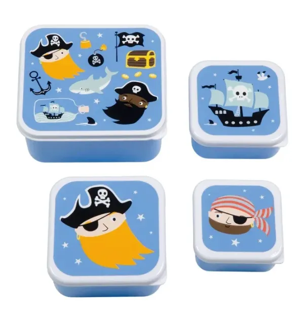 Σετ 4 δοχεία φαγητού Lunch & Snack Box - Pirates - A little lovely company