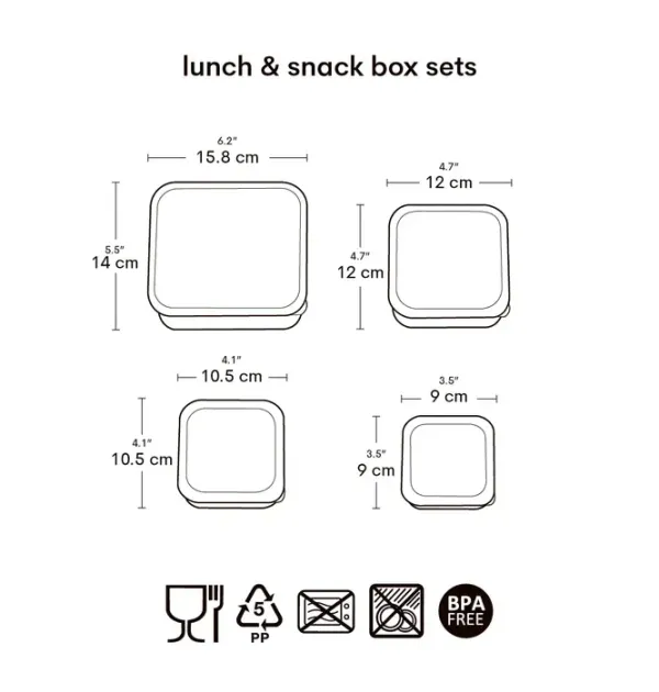 Σετ 4 δοχεία φαγητού Lunch & Snack Box - Pirates - A little lovely company