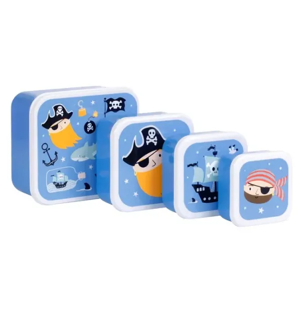 Σετ 4 δοχεία φαγητού Lunch & Snack Box - Pirates - A little lovely company