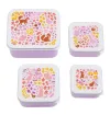 Σετ 4 δοχεία φαγητού Lunch & Snack Box -Flower garden - A Little Lovely Company