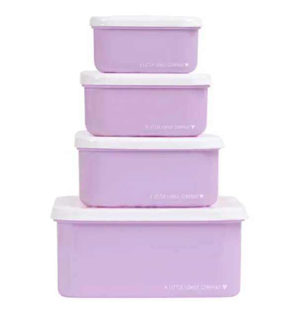 Σετ 4 δοχεία φαγητού Lunch & Snack Box -Flower garden - A Little Lovely Company