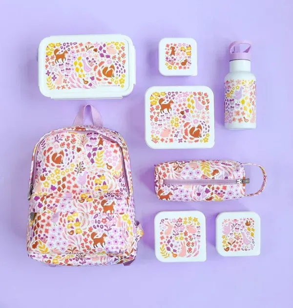 Σετ 4 δοχεία φαγητού Lunch & Snack Box -Flower garden - A Little Lovely Company