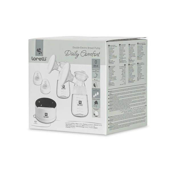 DOUBLE ELECTRIC BREAST PUMP DAILY COMFORT PIONK&BLACK ΔΙΠΛΟ ΘΗΛΑΣΤΡΟ - LORELLI