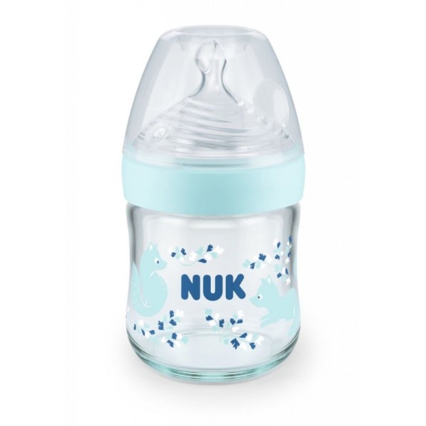 NUK ΜΠΙΜΠΕΡΟ ΓΥΑΛΙΝΟ 120ml ΣΙΛΙΚΟΝΗΣ ΜΕΓ. S NATURE SENSE TEMP. C