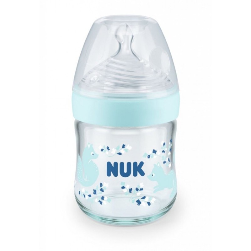 NUK ΜΠΙΜΠΕΡΟ ΓΥΑΛΙΝΟ 120ml ΣΙΛΙΚΟΝΗΣ ΜΕΓ. S NATURE SENSE TEMP. C