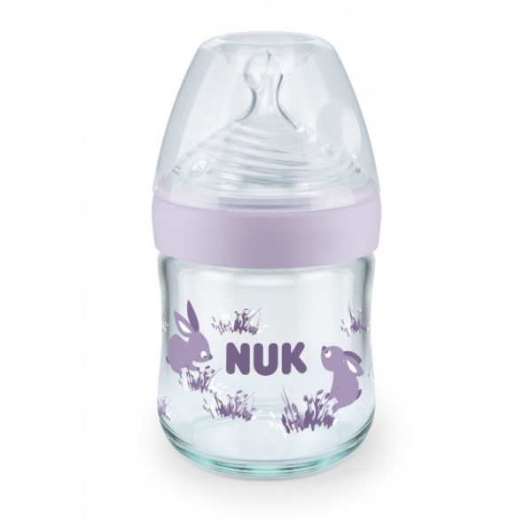 NUK ΜΠΙΜΠΕΡΟ ΓΥΑΛΙΝΟ 120ml ΣΙΛΙΚΟΝΗΣ ΜΕΓ. S NATURE SENSE TEMP. C