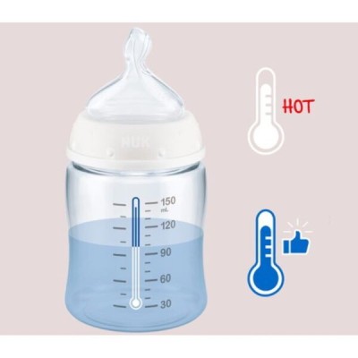 NUK ΜΠΙΜΠΕΡΟ ΓΥΑΛΙΝΟ 120ml ΣΙΛ. FIRST CHOICE PLUS TEMP. CONTROL