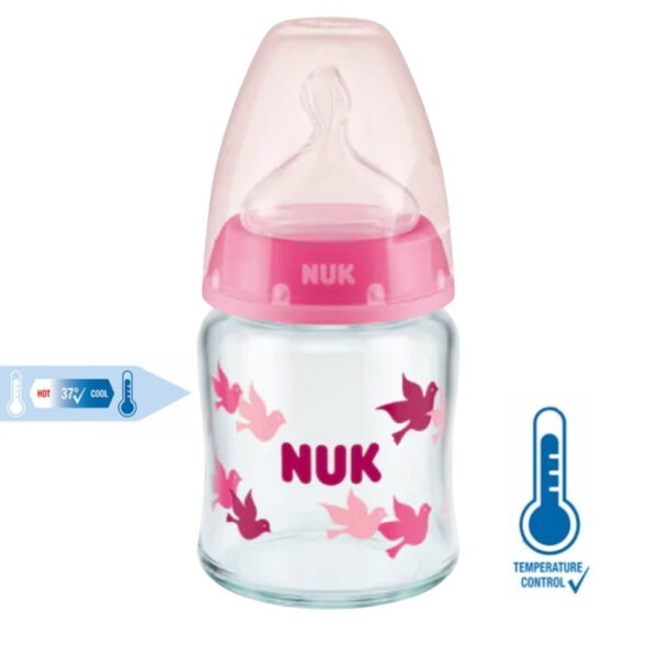 NUK ΜΠΙΜΠΕΡΟ ΓΥΑΛΙΝΟ 120ml ΣΙΛ. FIRST CHOICE PLUS TEMP. CONTROL