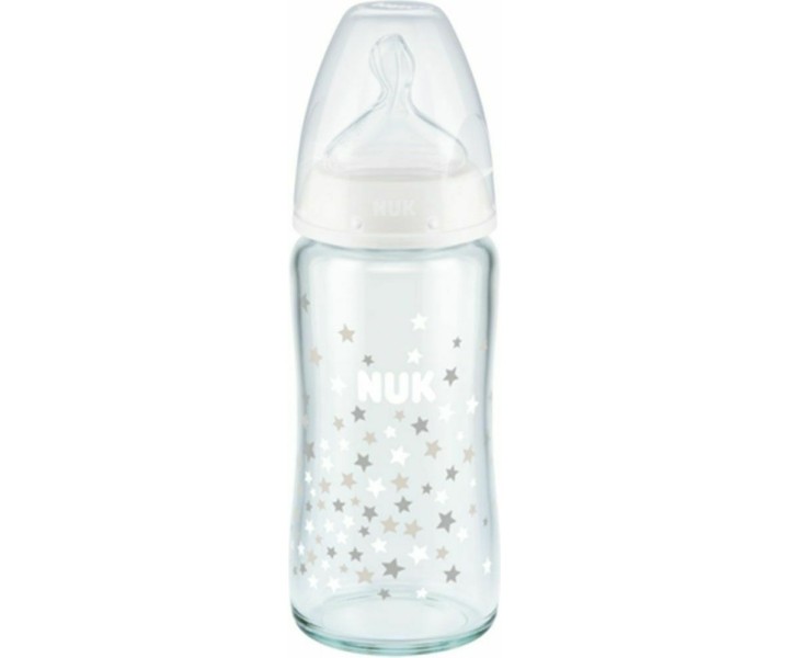 NUK ΜΠΙΜΠΕΡΟ ΓΥΑΛΙΝΟ 240ml ΣΙΛ. FIRST CHOICE PLUS TEMP. CONTROL