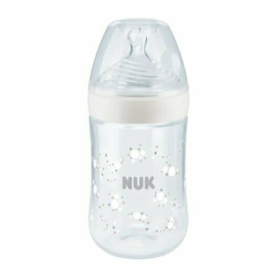 NUK ΜΠΙΜΠΕΡΟ ΓΥΑΛΙΝΟ 240ml ΣΙΛΙΚΟΝΗΣ ΜΕΓ. M NATURE SENSE TEMP. C