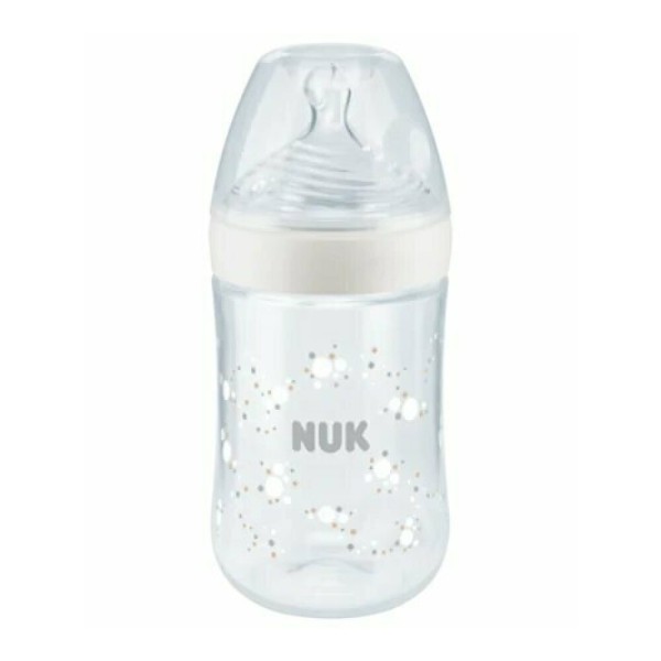 NUK ΜΠΙΜΠΕΡΟ ΓΥΑΛΙΝΟ 240ml ΣΙΛΙΚΟΝΗΣ ΜΕΓ. M NATURE SENSE TEMP. C
