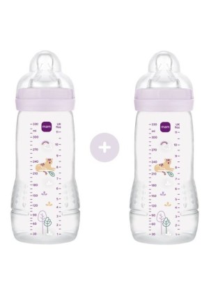 MAM ΜΠΙΜΠΕΡΟ PP Easy Active 330ml X2 Θηλή Σιλικόνη 4M+ ΚΟΡΙΤΣΙ