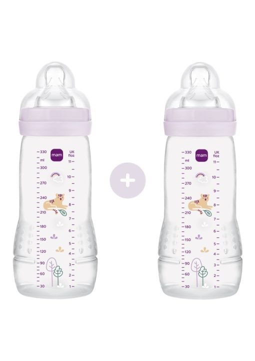 MAM ΜΠΙΜΠΕΡΟ PP Easy Active 330ml X2 Θηλή Σιλικόνη 4M+ ΚΟΡΙΤΣΙ