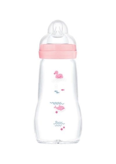 MAM ΜΠΙΜΠΕΡΟ ΓΥΑΛΙΝΟ Feel Good 260ml Θηλή Σιλικόνη 2M+ ΚΟΡΙΤΣΙ