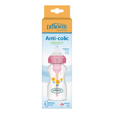 Μπιμπερό πλαστικό Options+ (Φ.Λ.) 270 ml Ροζ – Dr.Brown’s
