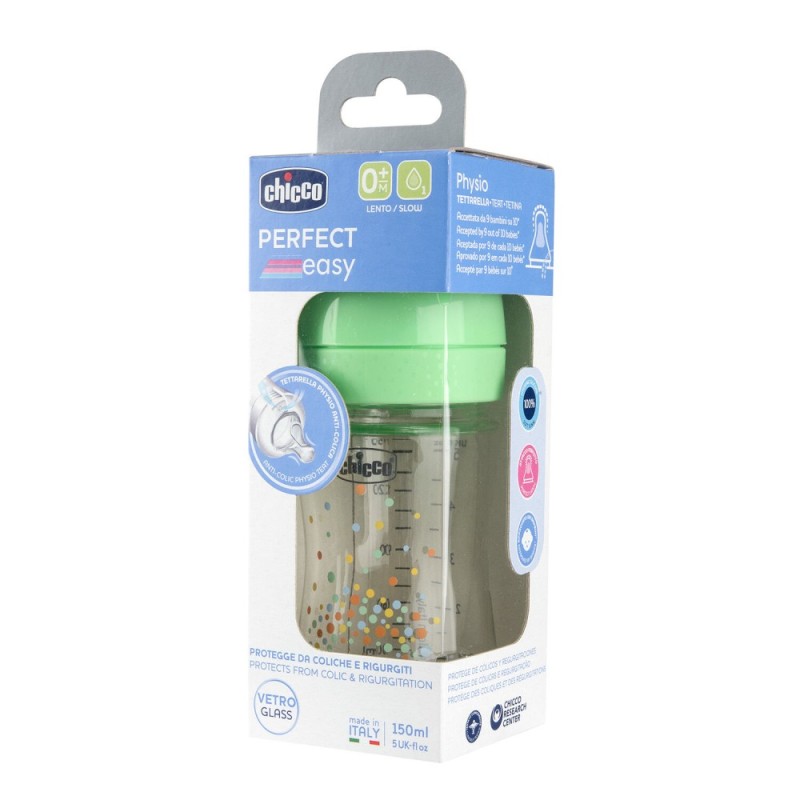 Μπιμπερό Perfect Easy, Γυάλινο Σιλικόνης, 0μ+, 150ml Σκαντζοχοιράκι