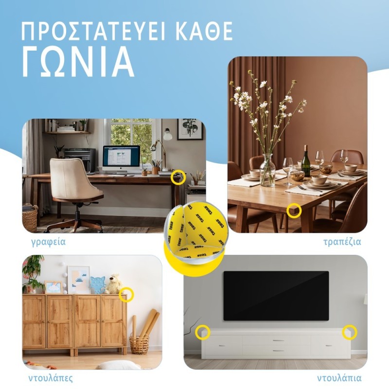 ΣΤΡΟΓΓΥΛΑ ΠΡΟΣΤΑΤΕΥΤΙΚΑ ΓΩΝΙΩΝ ΔΙΑΦΑΝΑ 12ΤΜΧ