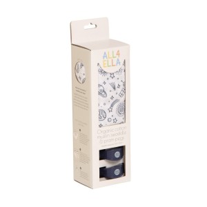 MUSLIN & 2 PRAM PEG BOX SET OUTER SPACE ON WHITE ΜΟΥΣΕΛ