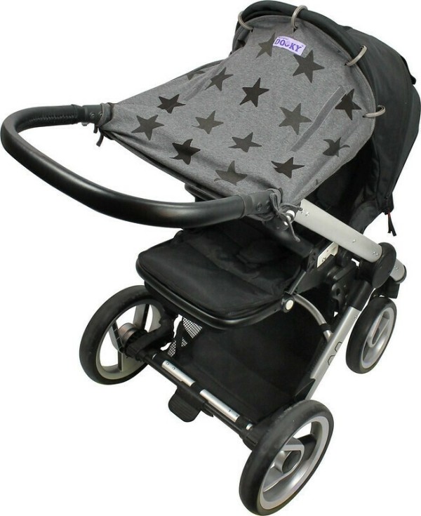 Ηλιοπροστασία καροτσιού UPF50+ Grey Stars