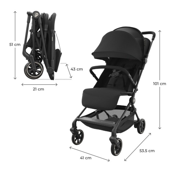 Καρότσι περιπάτου  NEBO Midnight Black (IATA Approved)