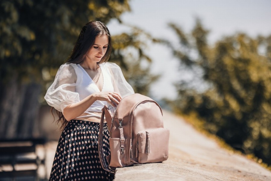 GLAMOUR DUSTY PINK BACKPACK ΤΣΑΝΤΑ ΑΛΛΑΞΙΕΡΑ ΠΛΑΤΗΣ