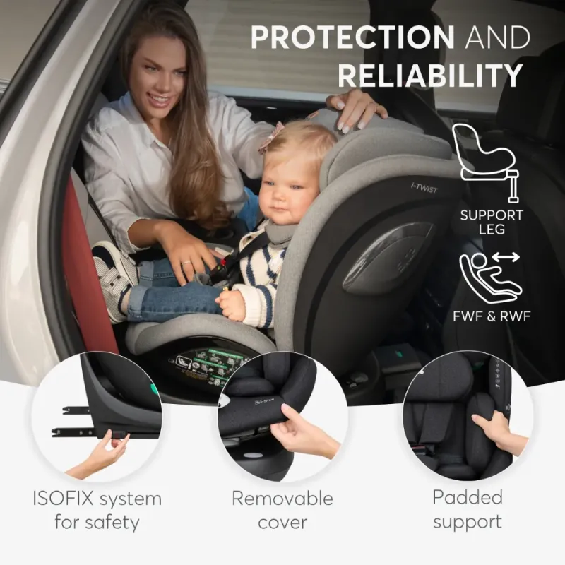 Car seat 40-150 cm i-Twist i-SIZE Black